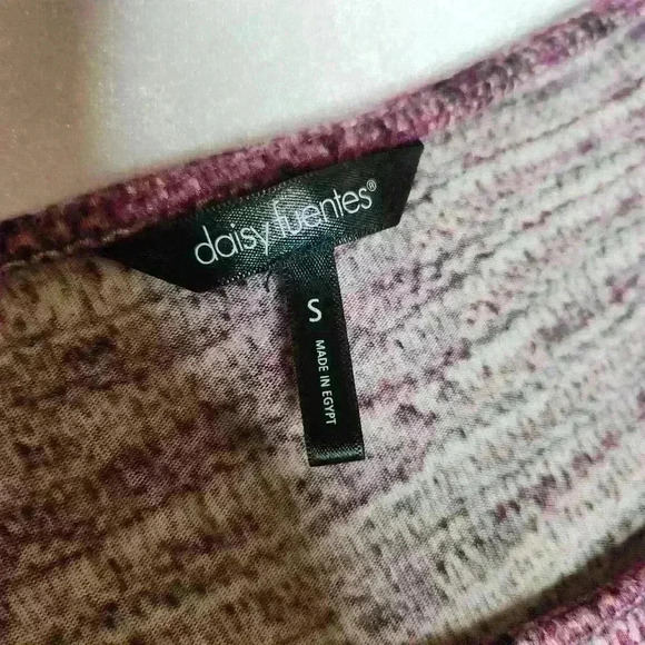 Daisy Fuentes women's purple geometric long sleeve blouse size small - Picture 5 of 6